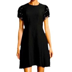 Kate Spade Black Sequin Fringe Sleeve Dress ~ Sz 2